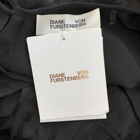 DVF Diane von Furstenberg Josefine black burnout gown ruffle long maxi dress 6 - Picture 8 of 8